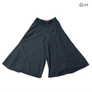 Barbara Lesser Super Wide Leg 100% Cotton Stretchy Wide Band Palazzo Pants USA